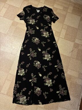 Citi dress black Floral Maxi Dress size 12